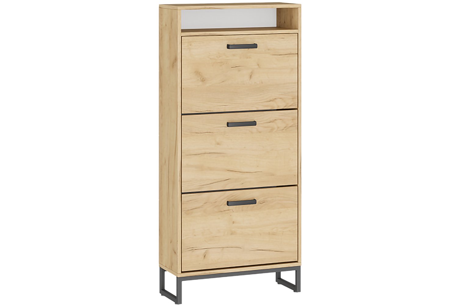 Обувница Лофт тип 01 черный / дуб крафт золотой