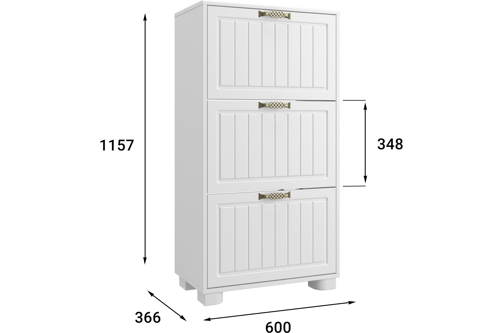 Обувница Монблан МБ-34К белое дерево