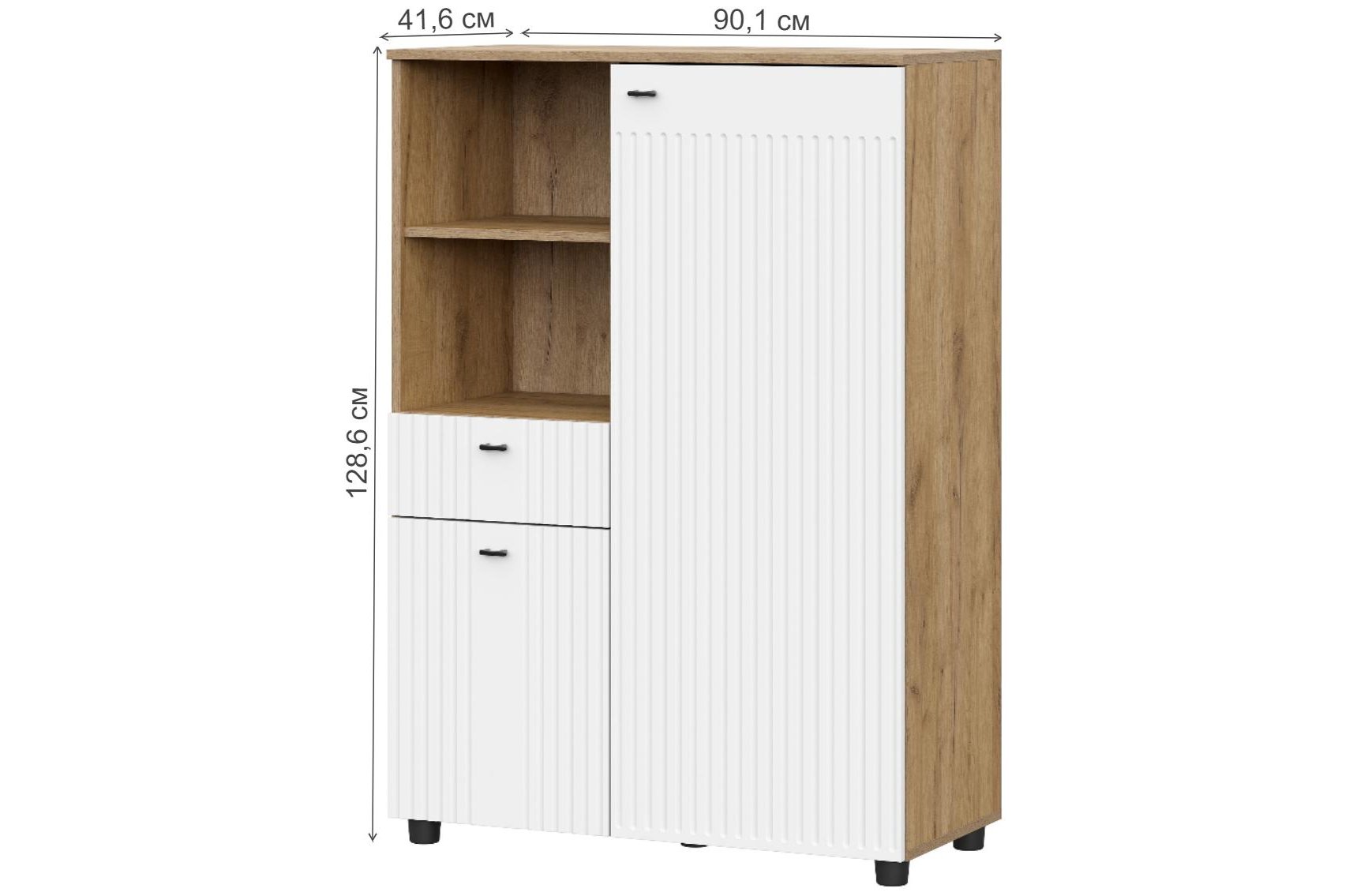 Комод Эдолина дуб золотой / белый матовый