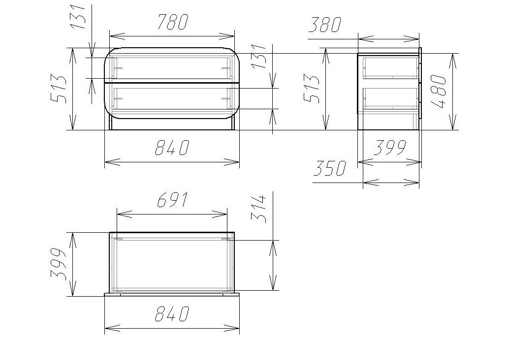 Комод Мебелеф - 21 бук / черный глянец