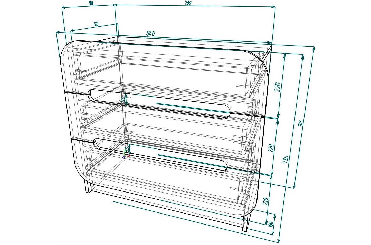 Комод Мебелеф - 40 венге / черный глянец