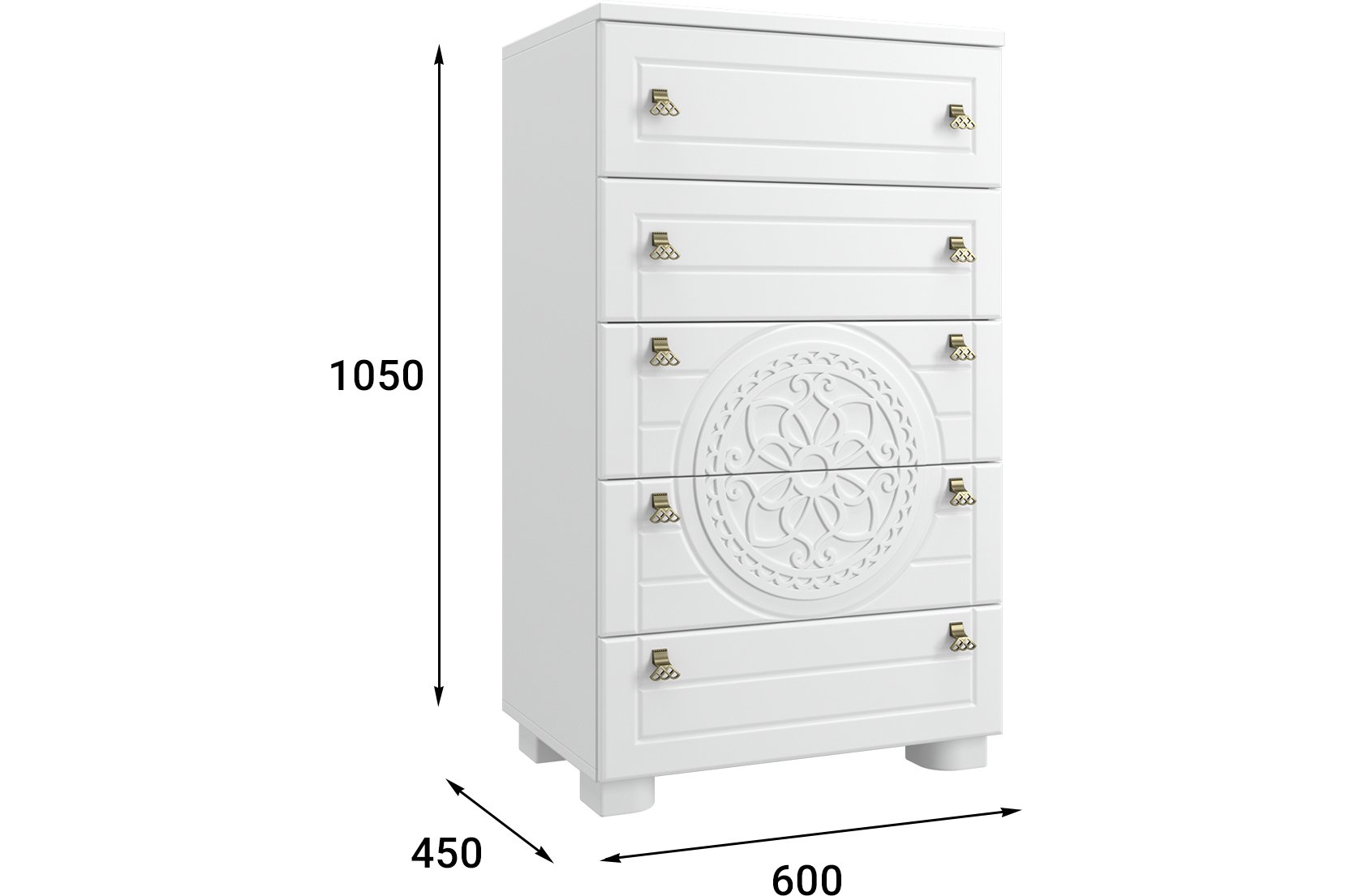 Комод Монблан МБ-35К белое дерево