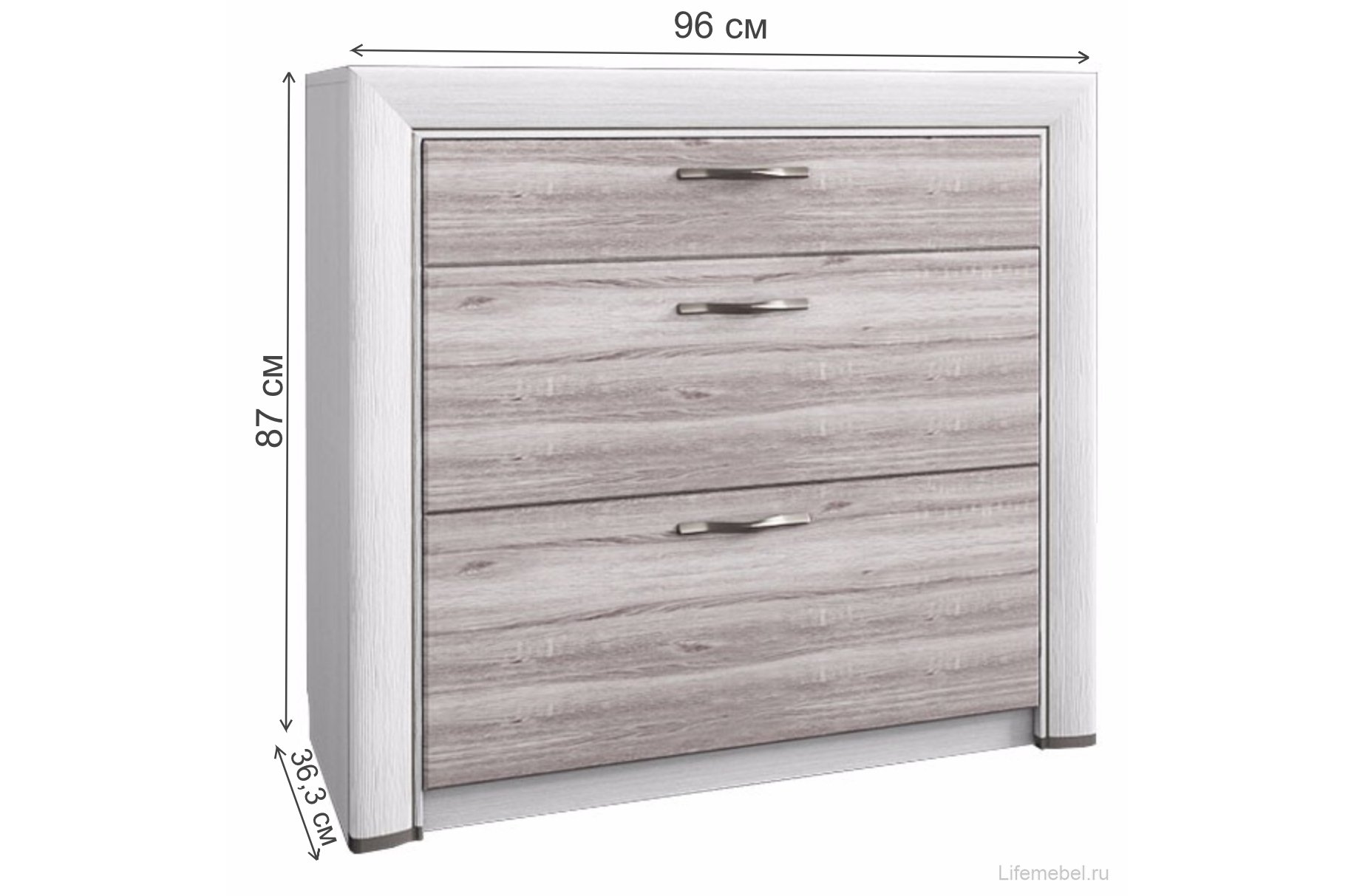 Комод Olivia 3S дуб анкона