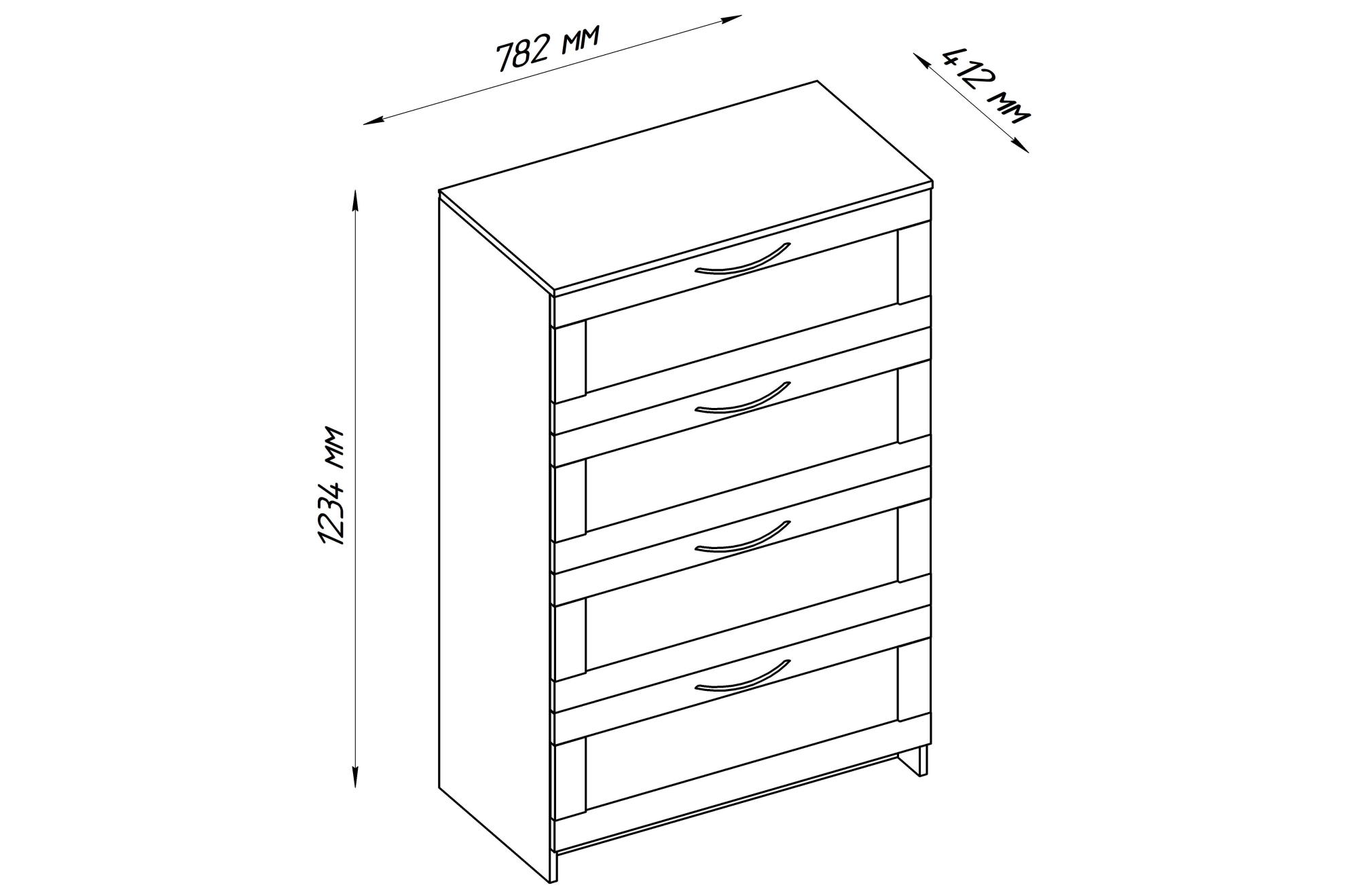 Комод Сириус 4 ящика сонома