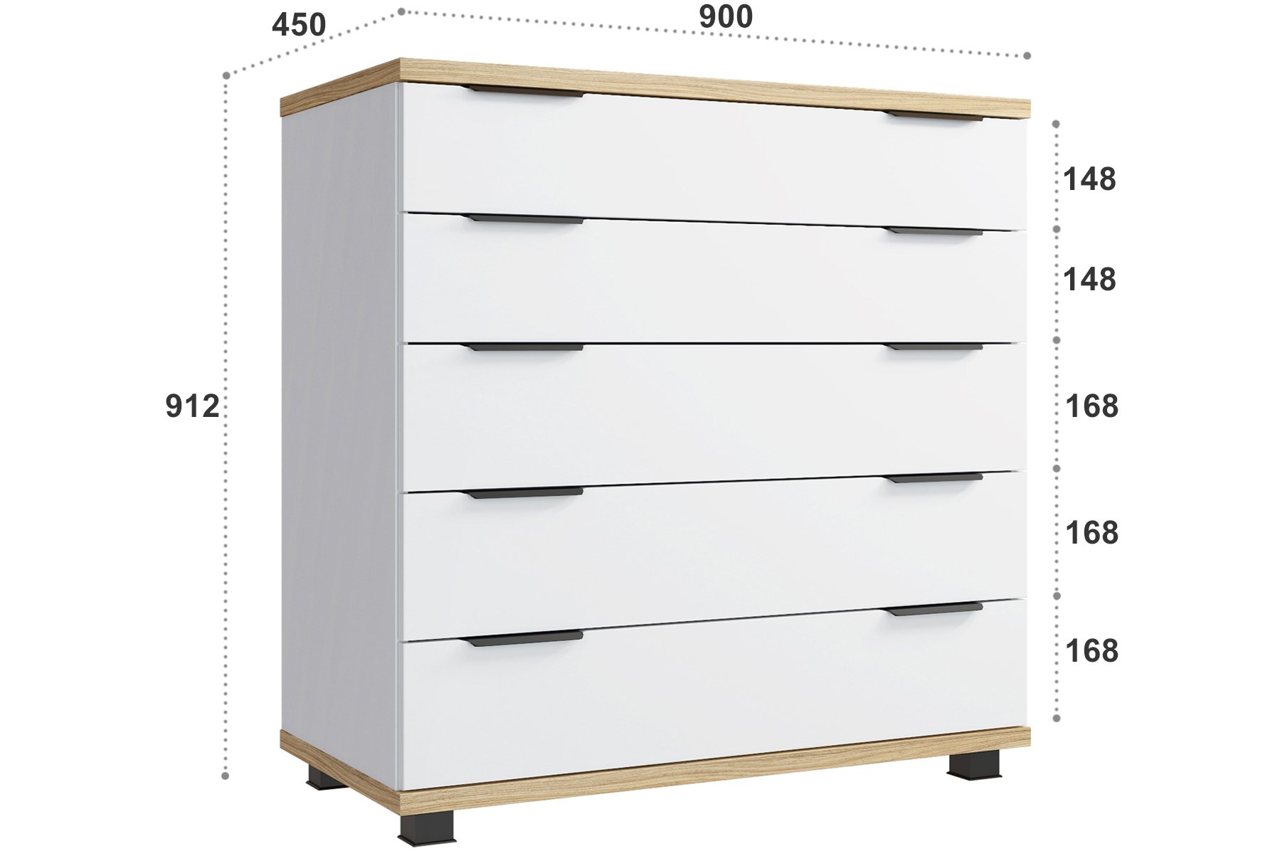 Комод Скайлайт СЛ-11К блэквуд ячменный / белый / меренга