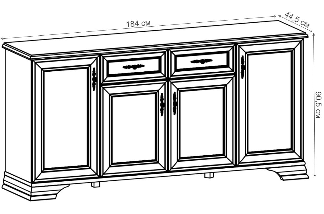 Комод Кентаки KOM4D2S каштан