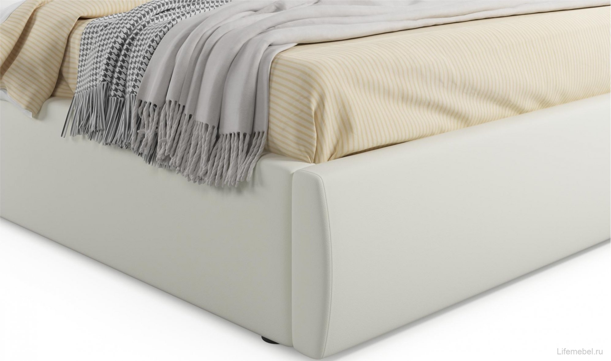 Двуспальная кровать Verona 180х200 с ПМ бежевый велюр