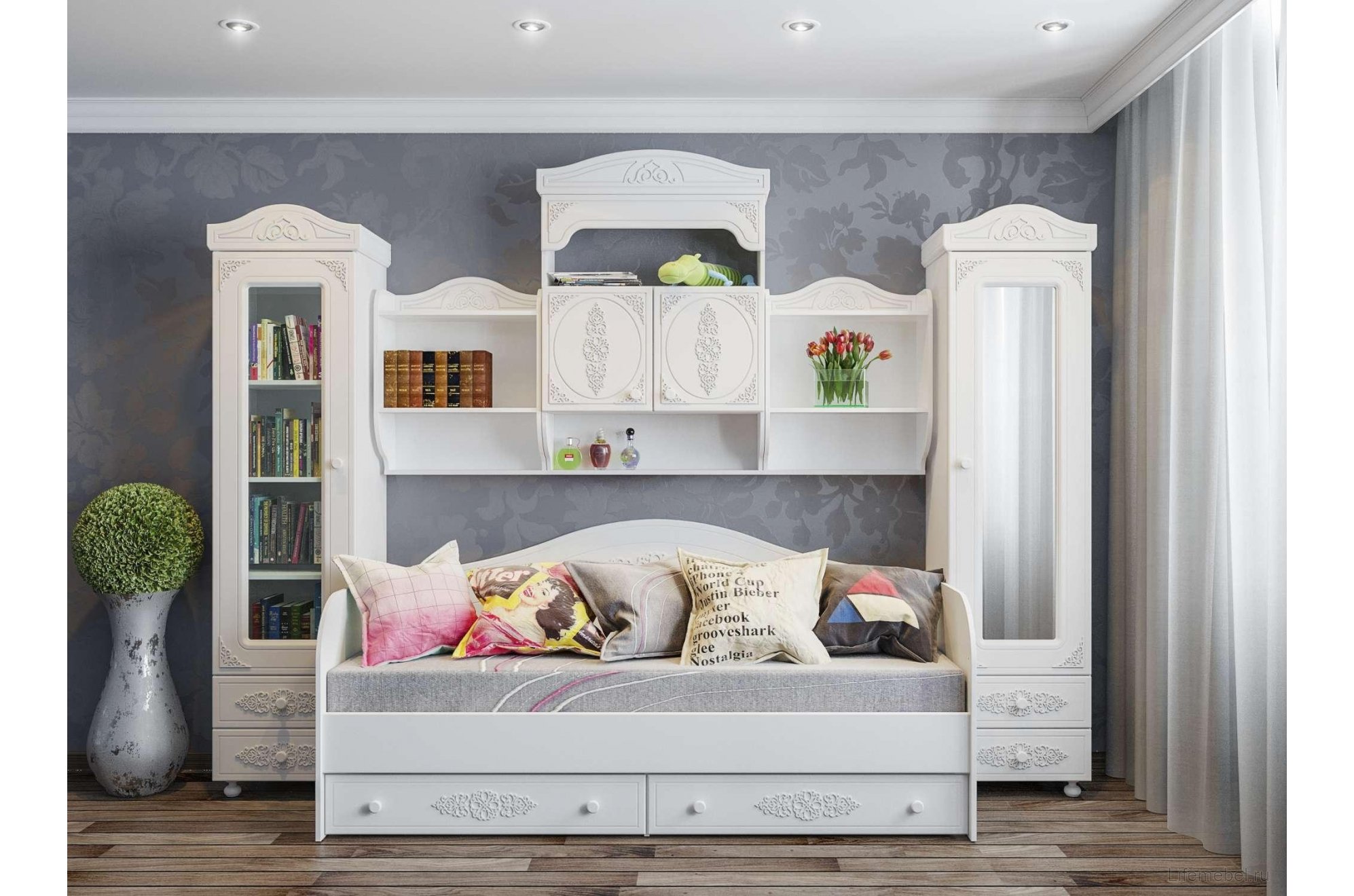 Софа Ассоль АС-10 80х200 белое дерево