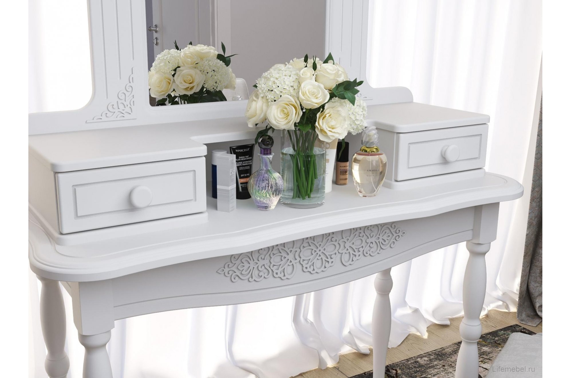 Консольный столик Ассоль АС-36 белое дерево