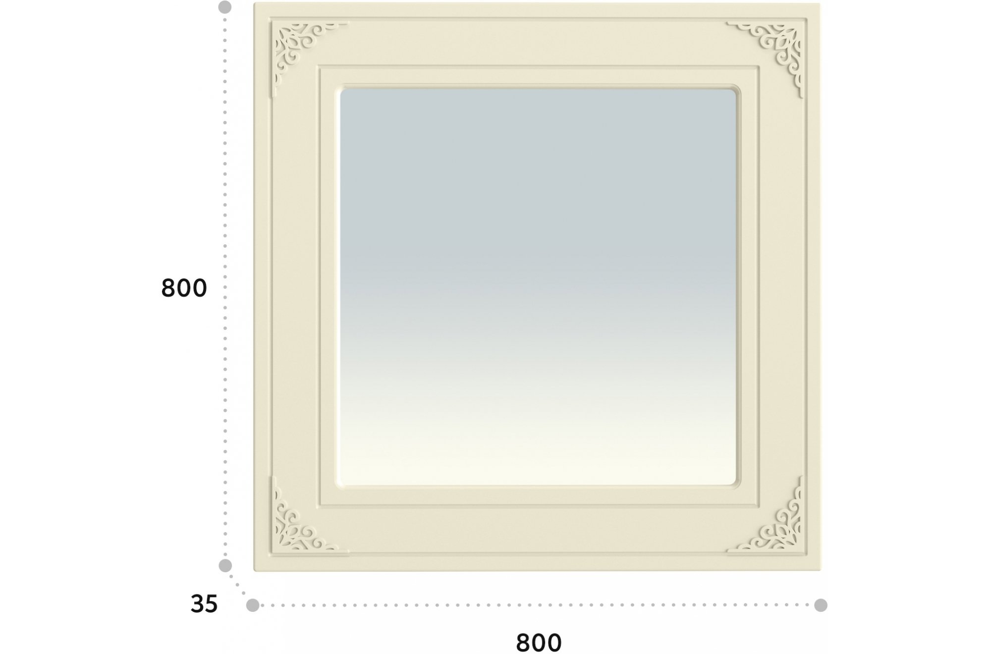 Зеркало Ассоль плюс АС-44 ваниль