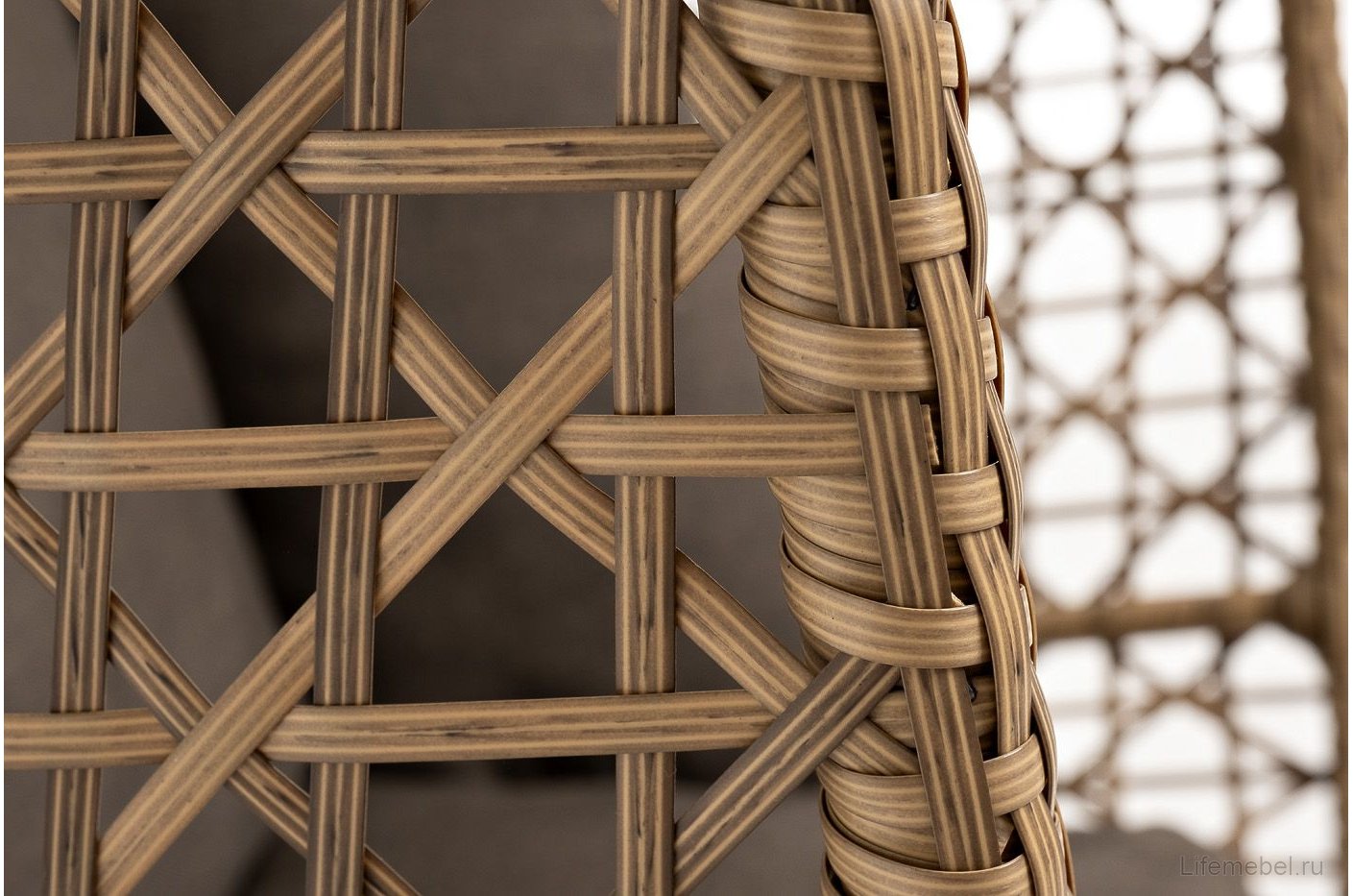 Подвесное кресло Мику серый / соломенный