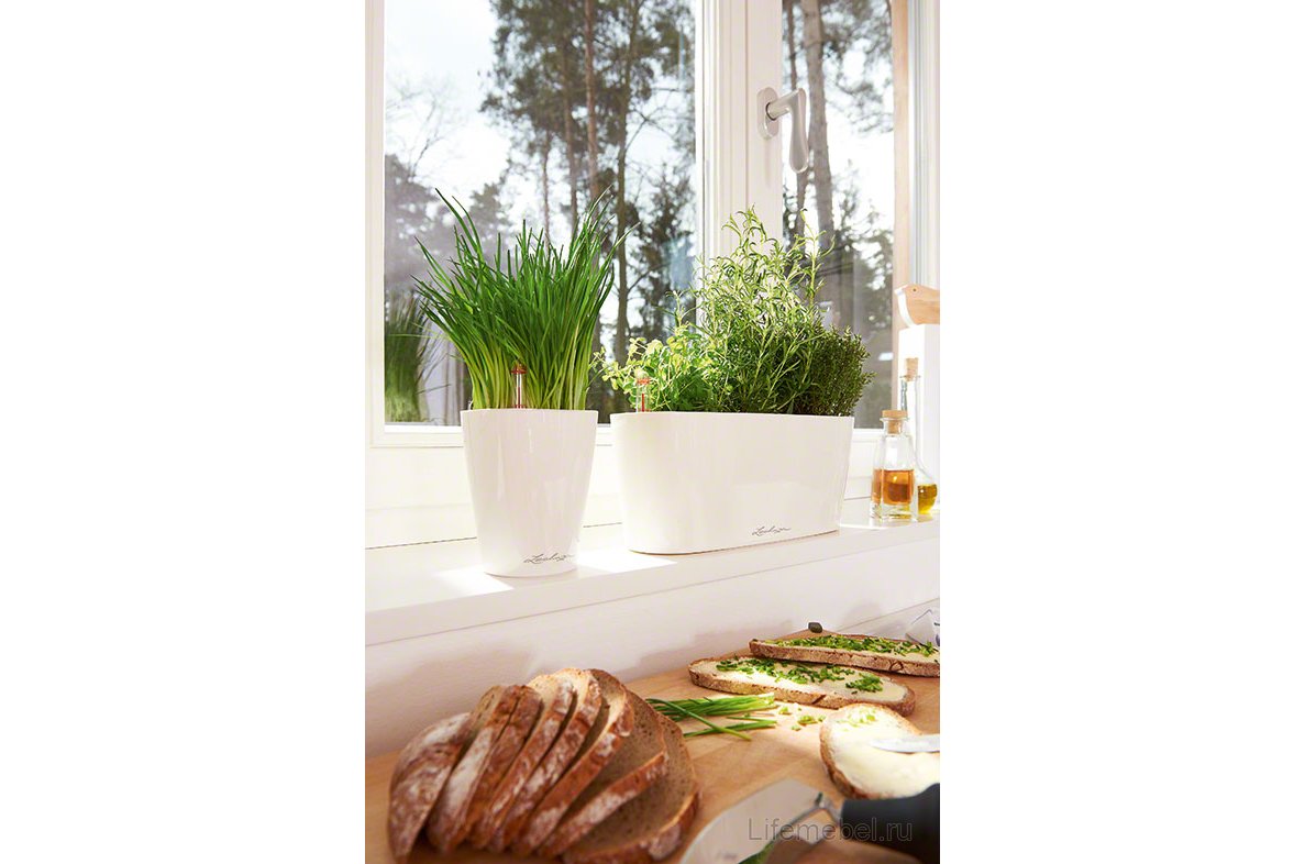 Кашпо Lechuza 15460 DELTA 10 белый блестящий