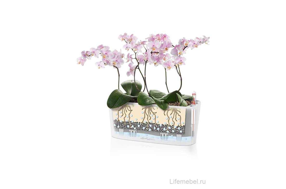 Кашпо Lechuza 15460 DELTA 10 белый блестящий