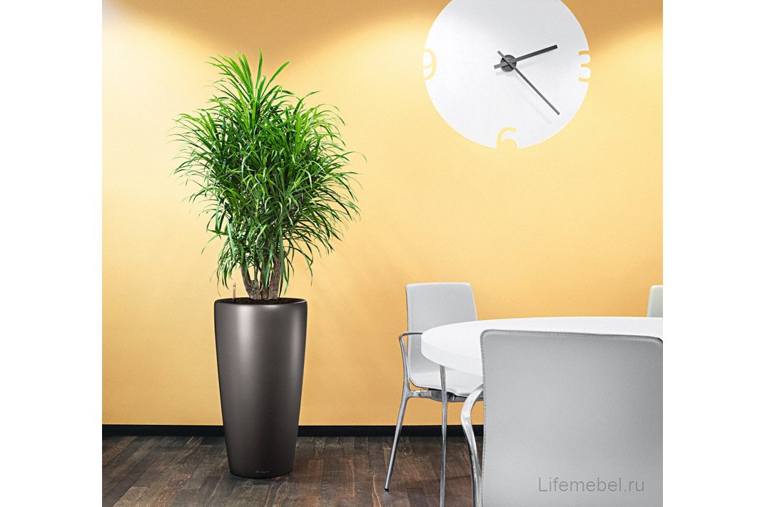 Кашпо Lechuza 15749 RONDO 40 Черный блестящий