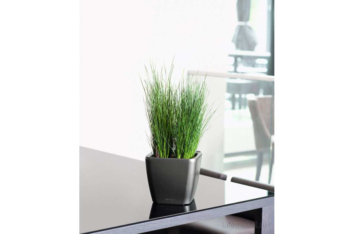 Кашпо Lechuza 16123 QUADRO LS 21 Антрацитовый металлик