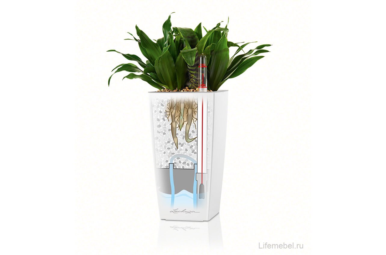 Кашпо Lechuza 18123 MINI-CUBI Антрацитовый металлик