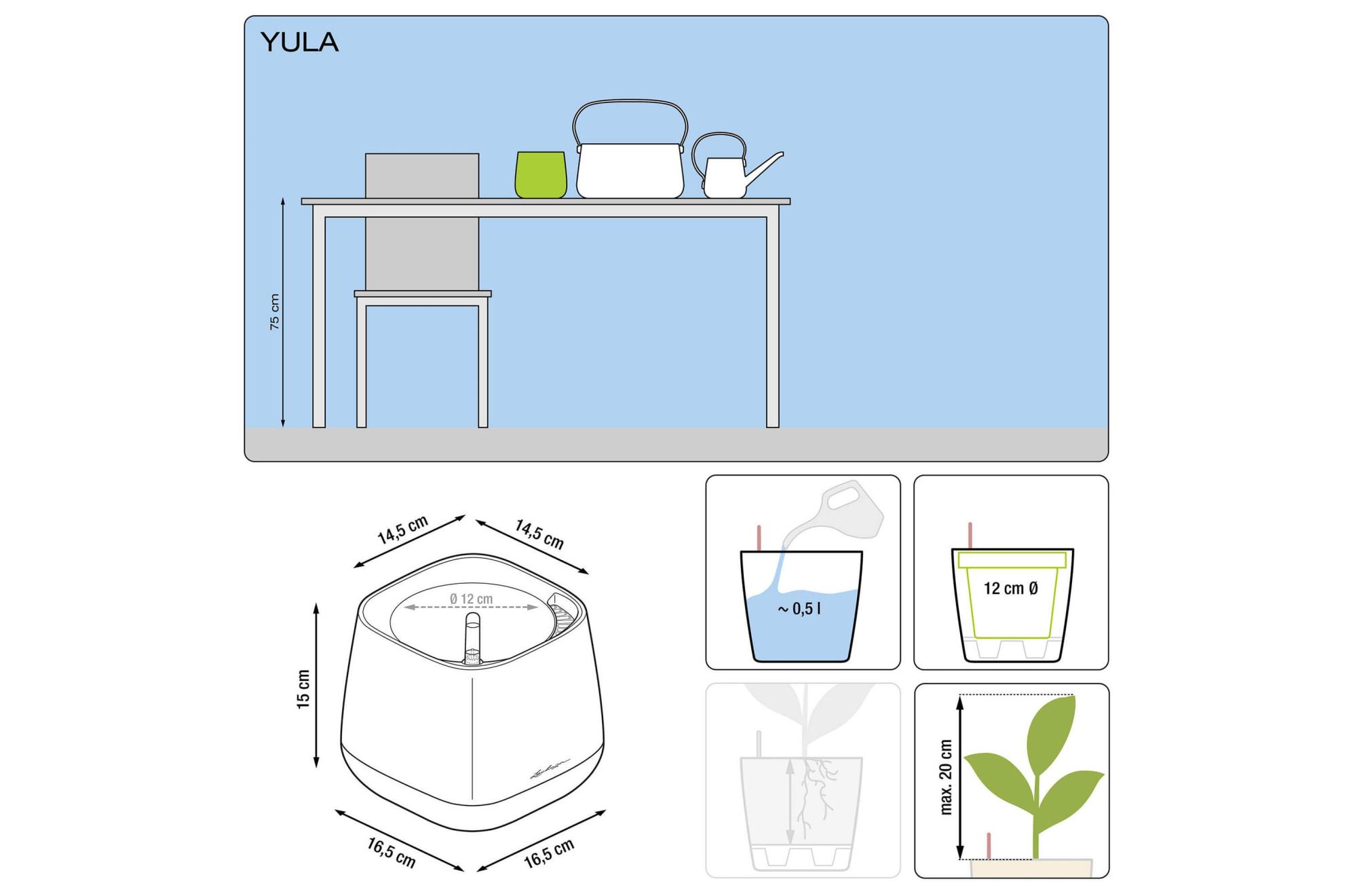 Кашпо Кашпо Юла белое / серое