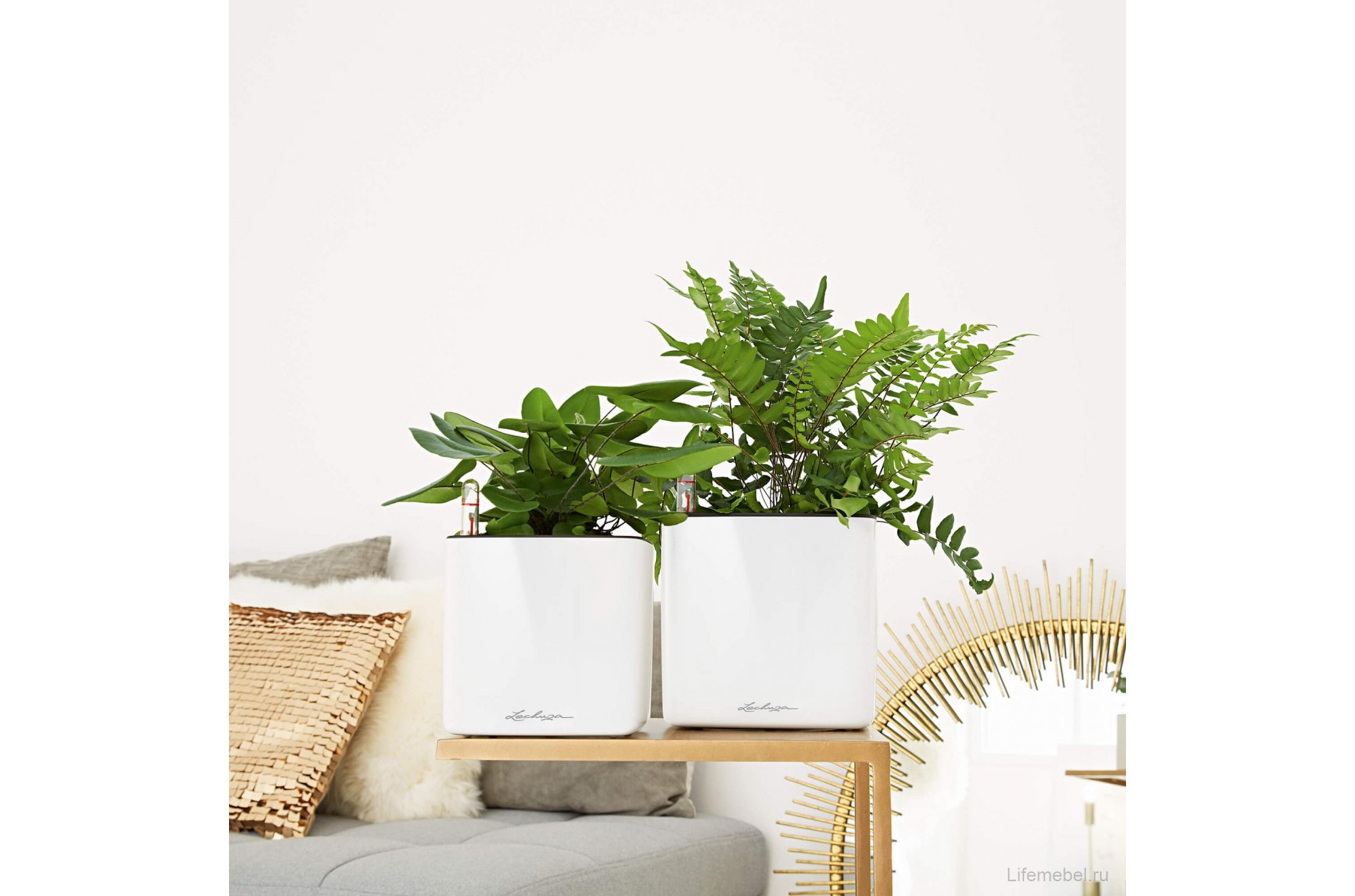 Кашпо Кьюб Глосси 16 антрацит