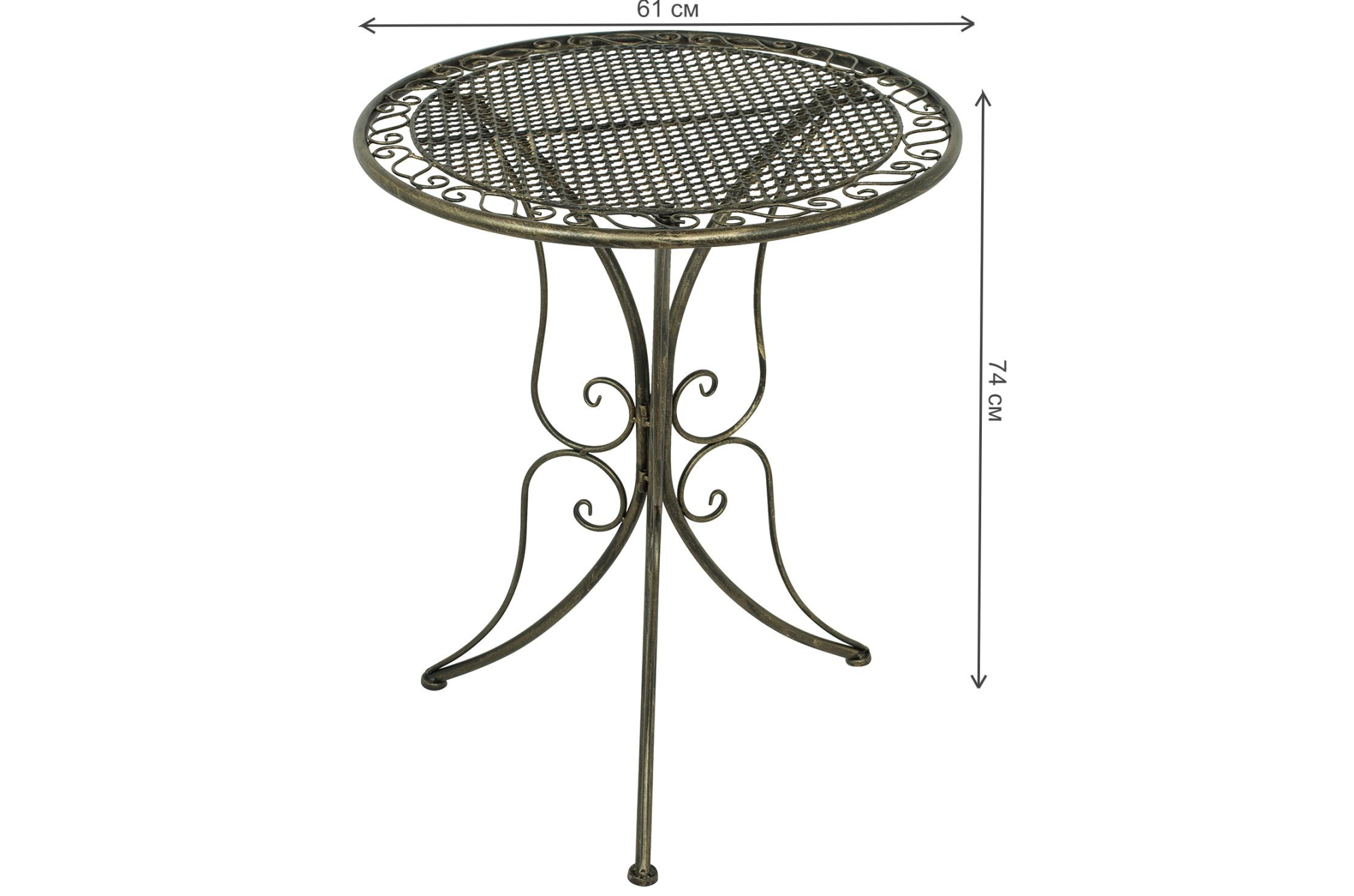 Металлический стол Марипоса бронза