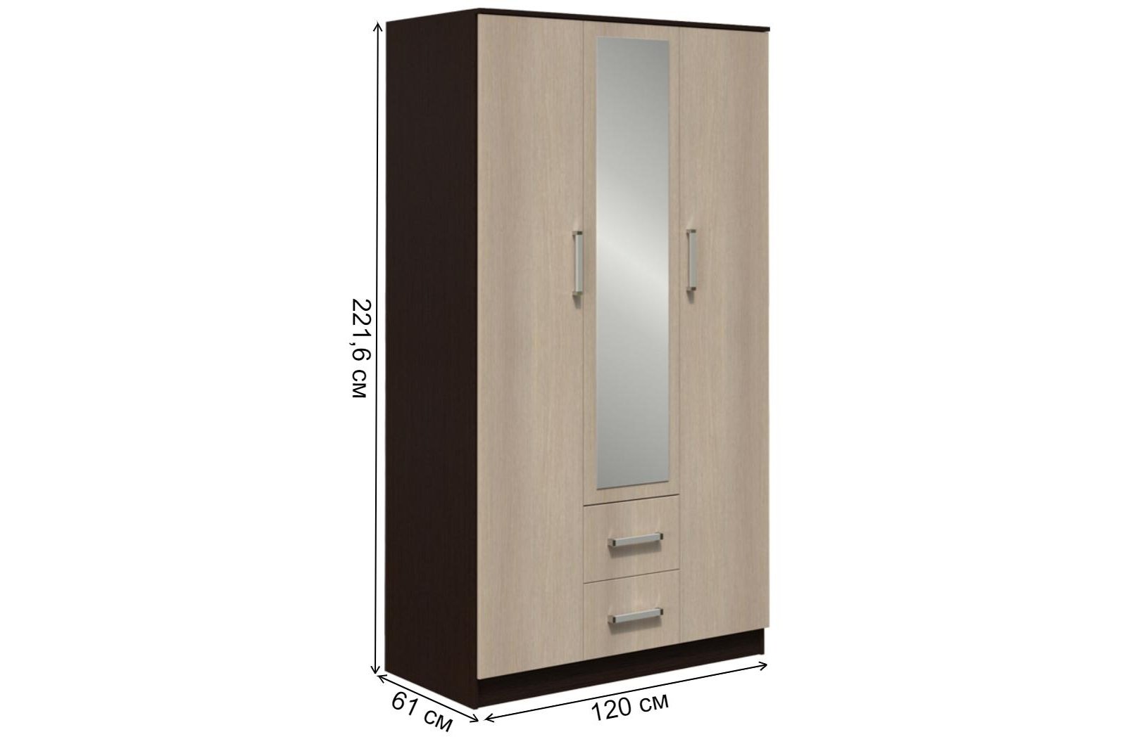 Шкаф трехдверный Фиеста венге / лоредо