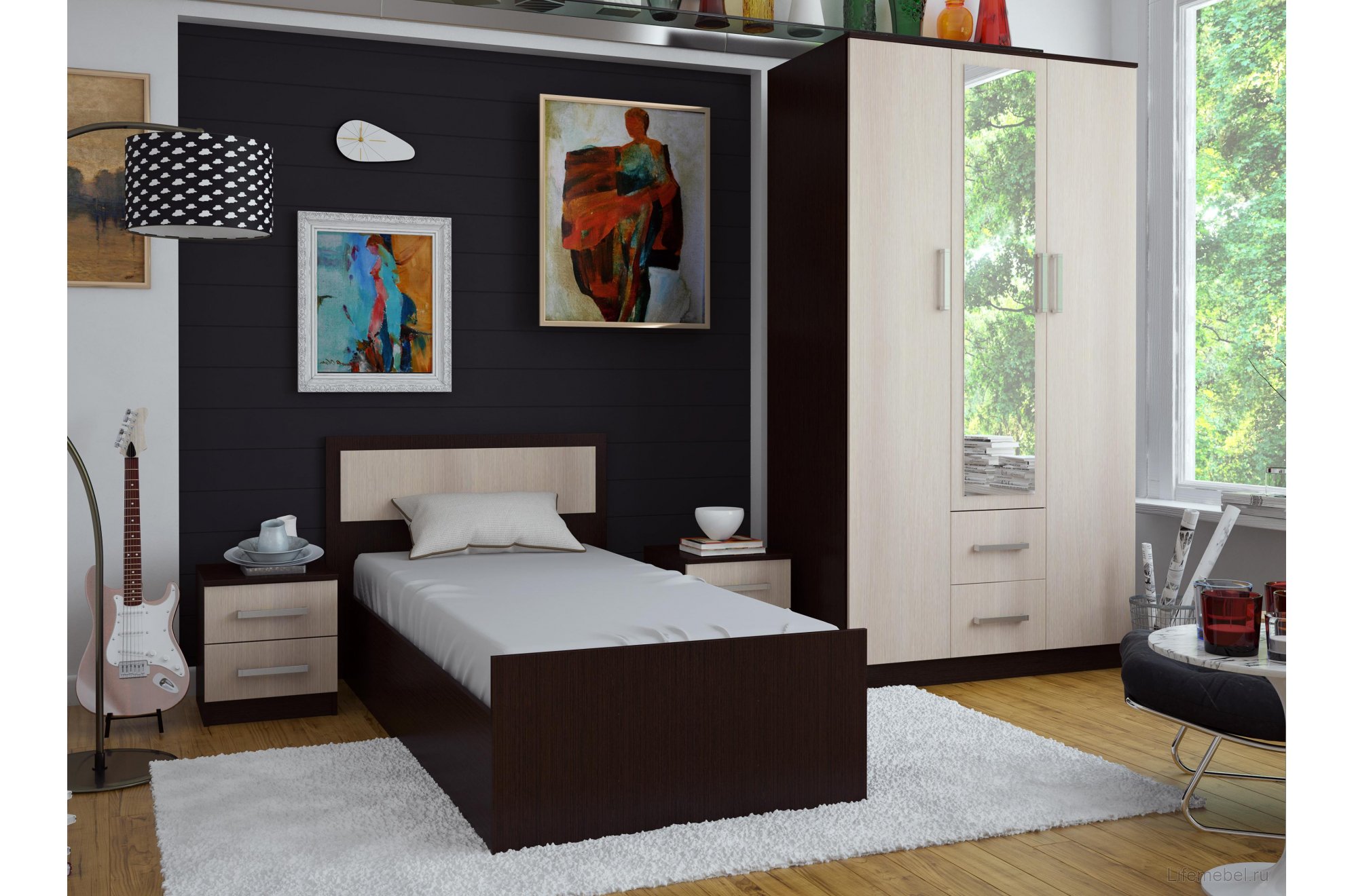 Шкаф трехдверный Фиеста венге / лоредо