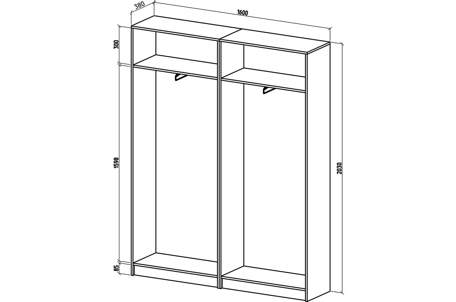 Шкаф Бостон-18 дуб молочный