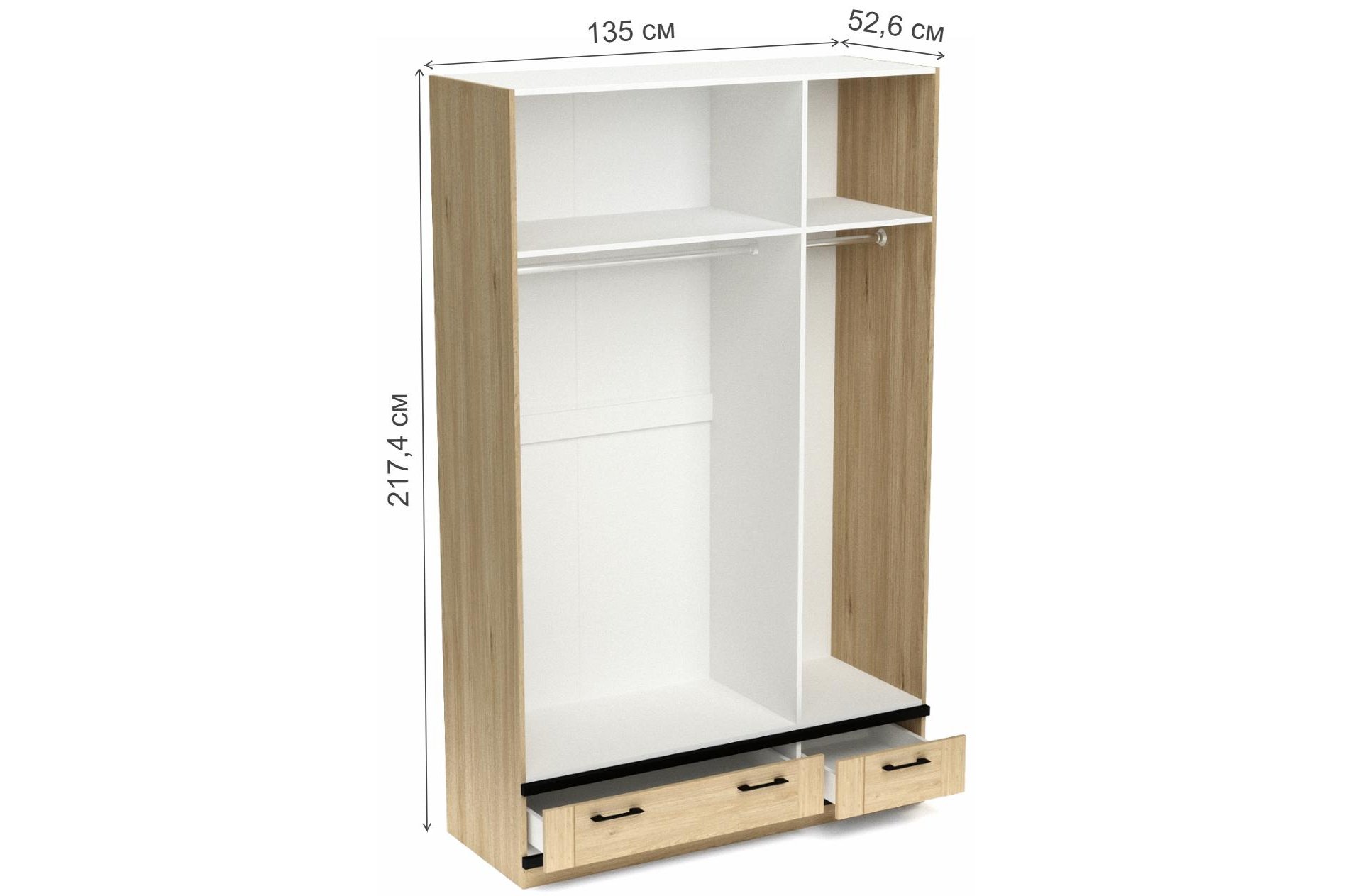 Шкаф Бостон трехдверный гикори джексон