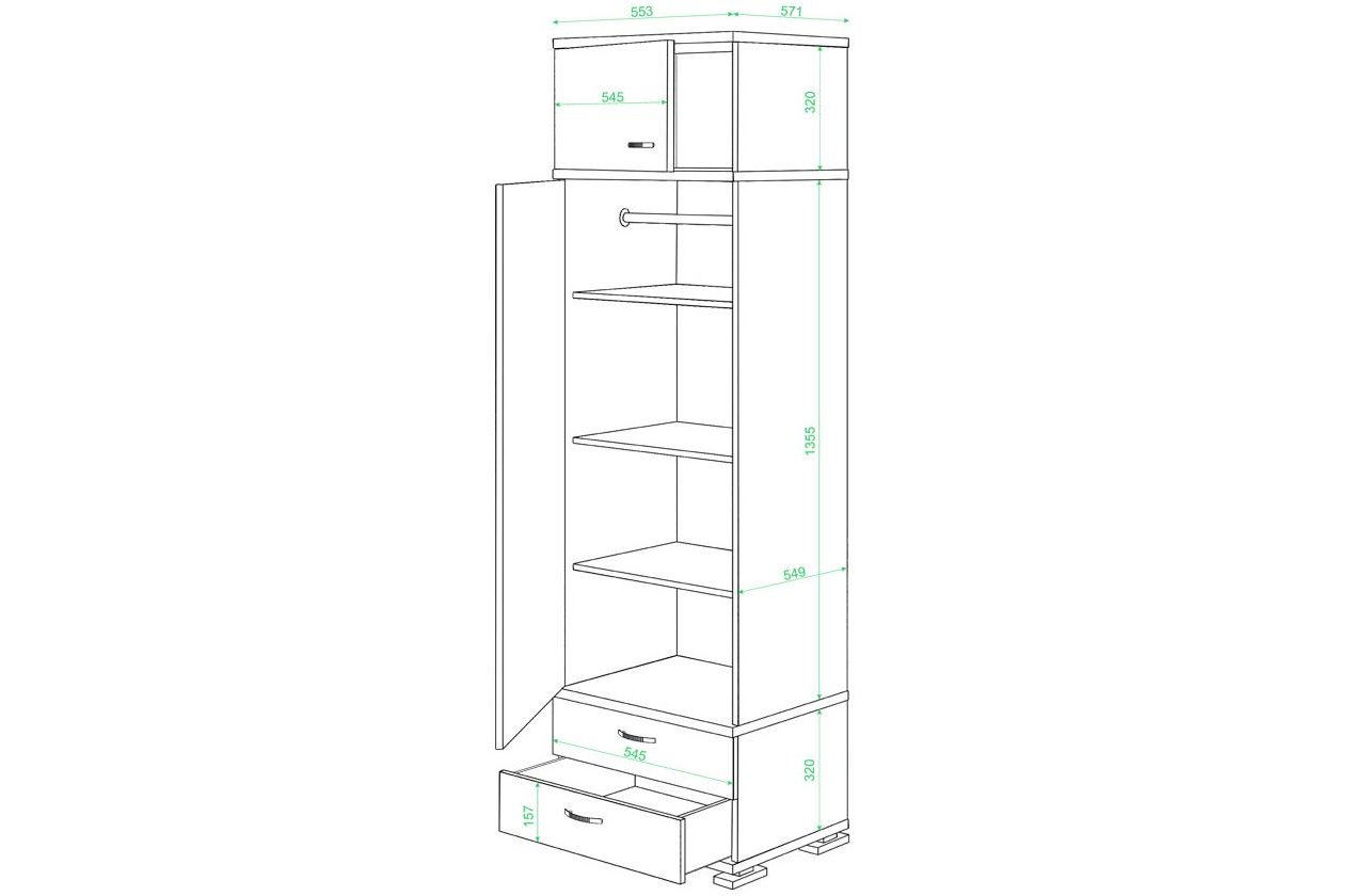 Шкаф КС-15 КВ карамель / венге