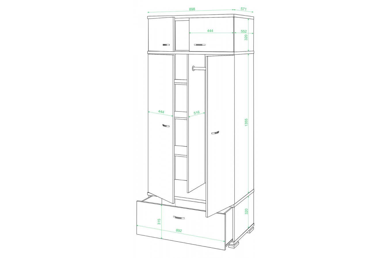 Шкаф КС-20 Ш шамони-ч
