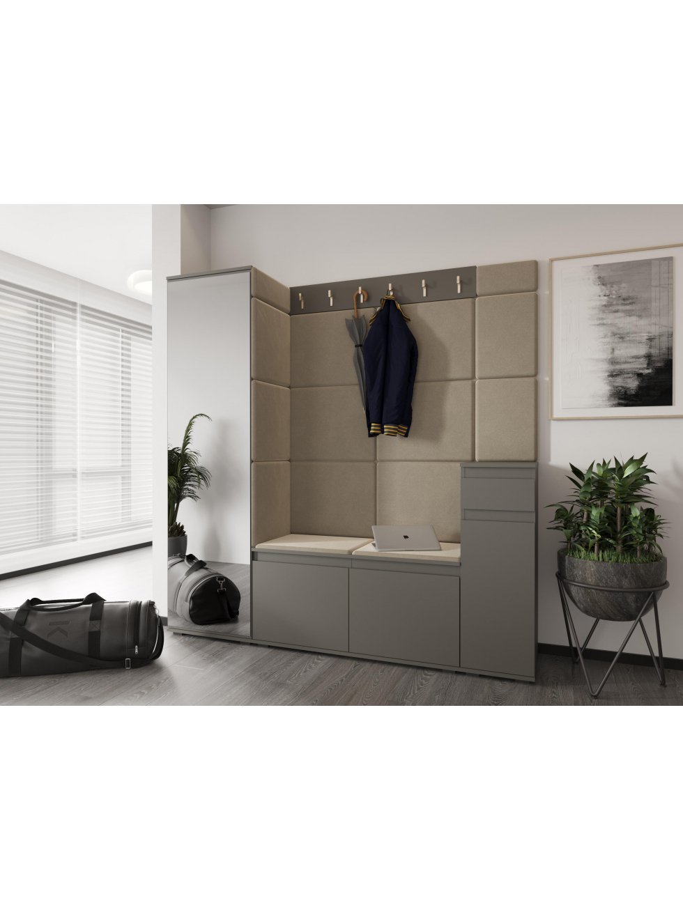 Шкаф Шторм однодверный серый графит