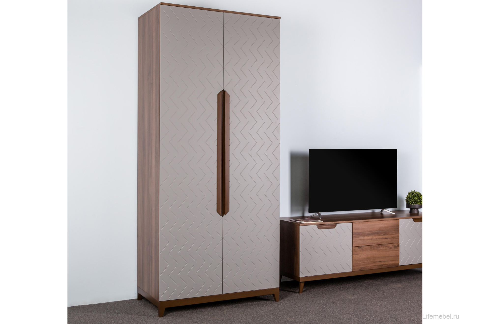 Шкаф Сканди Бежевый двухстворчатый