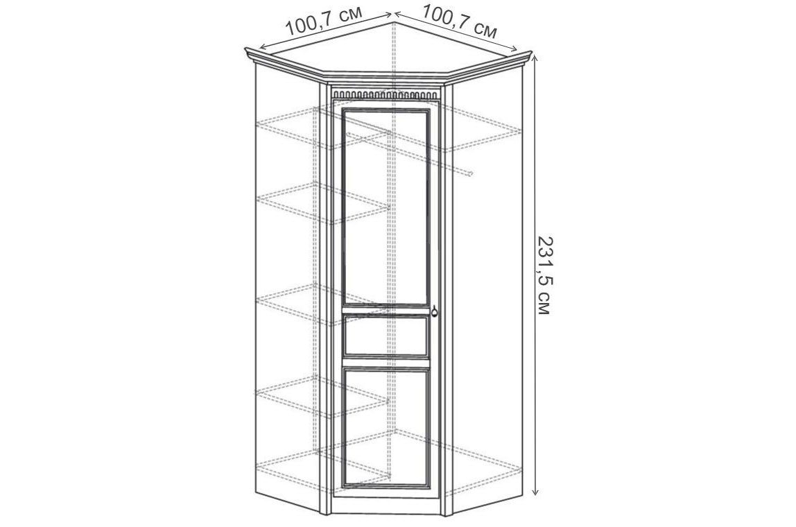 Шкаф угловой Лючия №183 дуб оксфорд