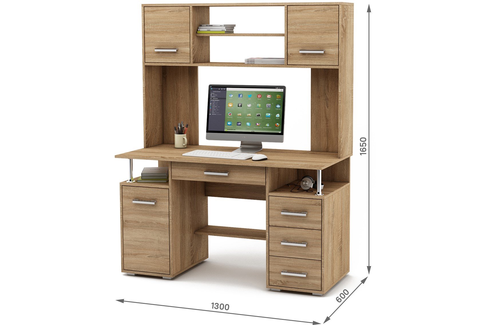 Компьютерный стол Амбер-18Я дуб сонома