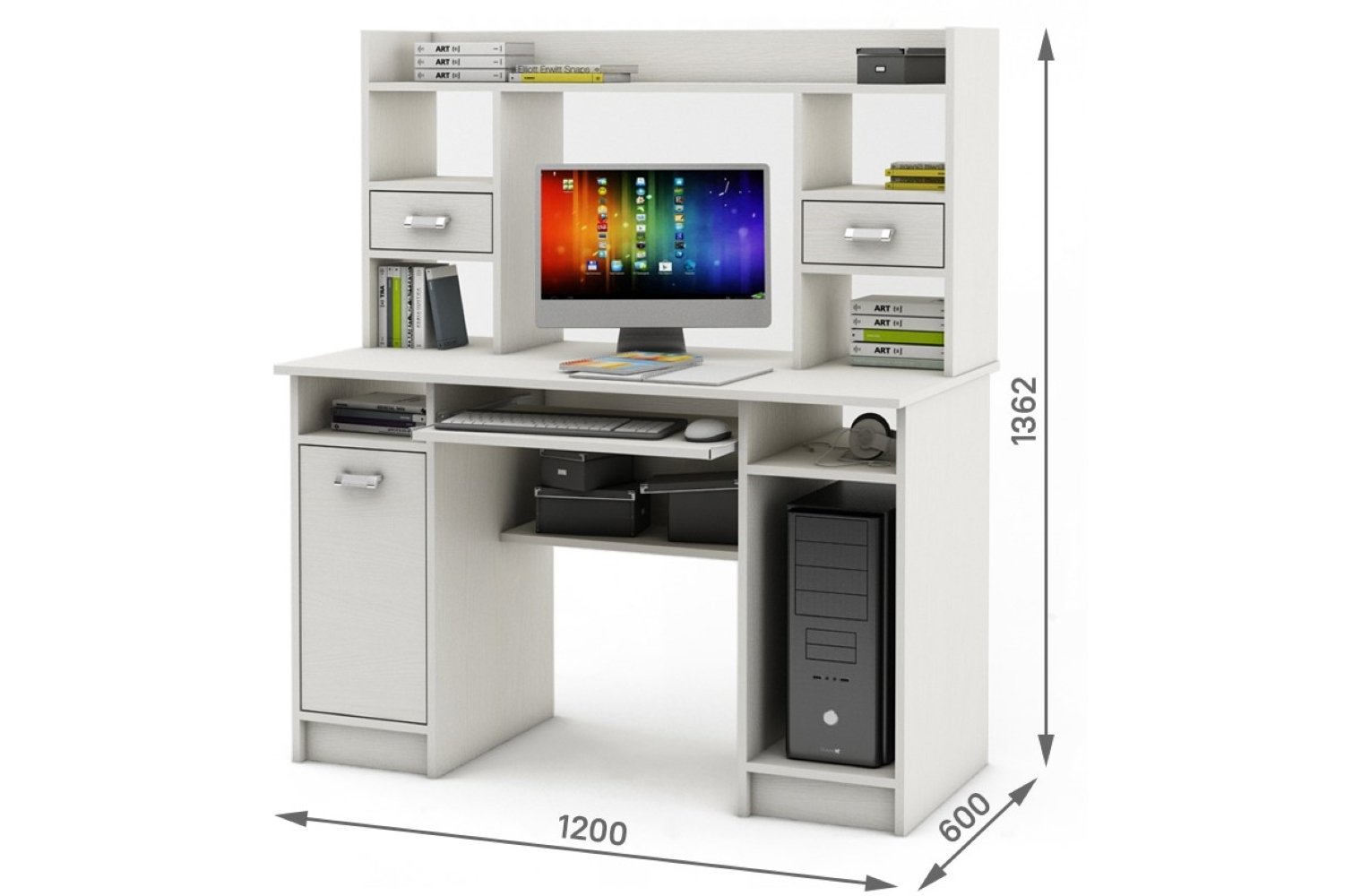 Компьютерный стол Имидж-32 белый