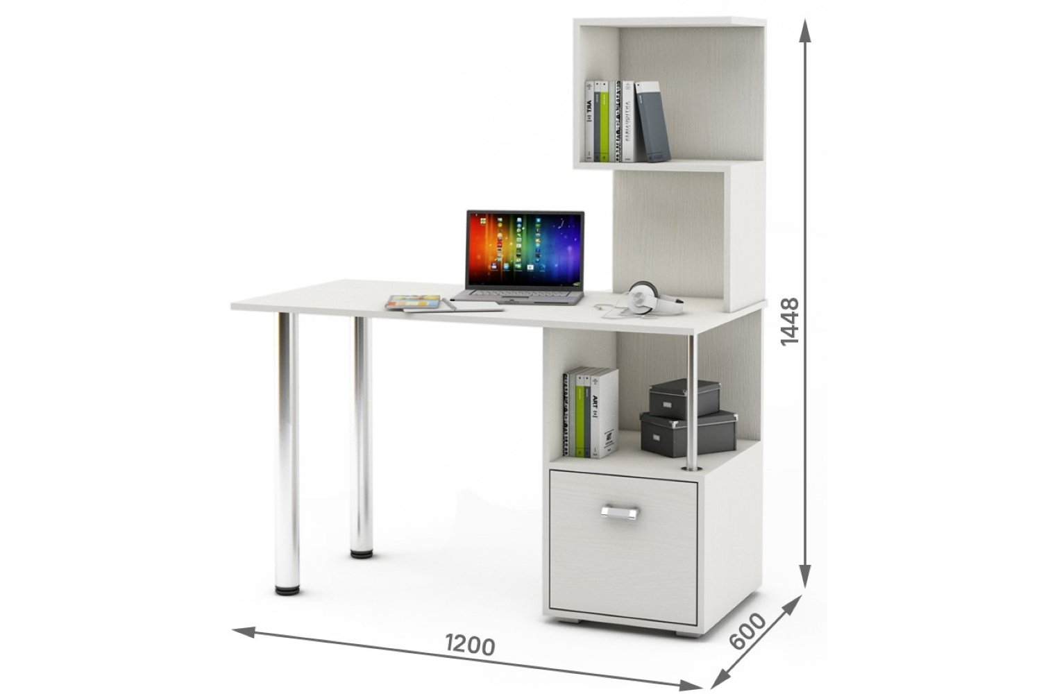 Компьютерный стол Имидж-66 белый