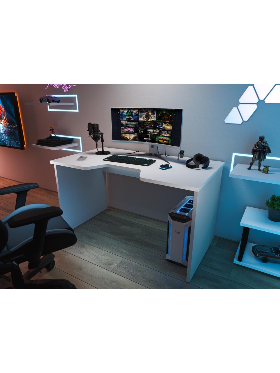 Компьютерный стол С-240 белый / белый