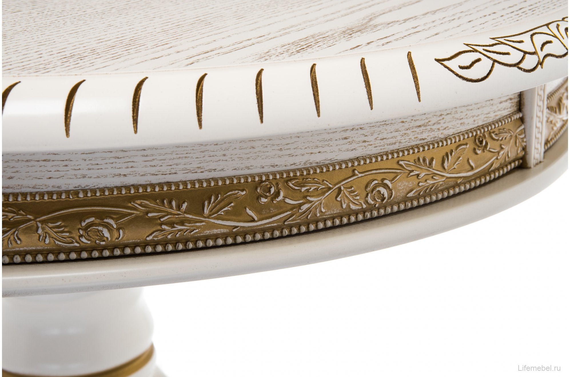 Журнальный столик Бернард молочный / золотая патина