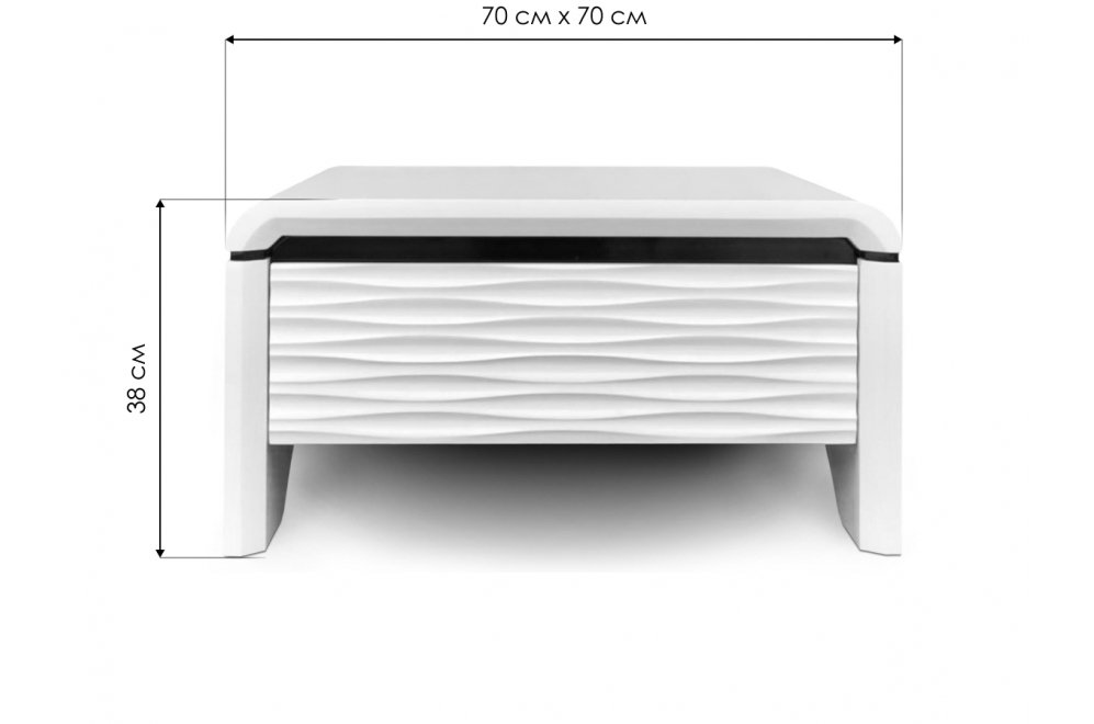 Журнальный столик CColl 3D Modo Quadro II белый матовый лак Журнальный столик CColl 3D Modo Quadro II белый матовый лак
