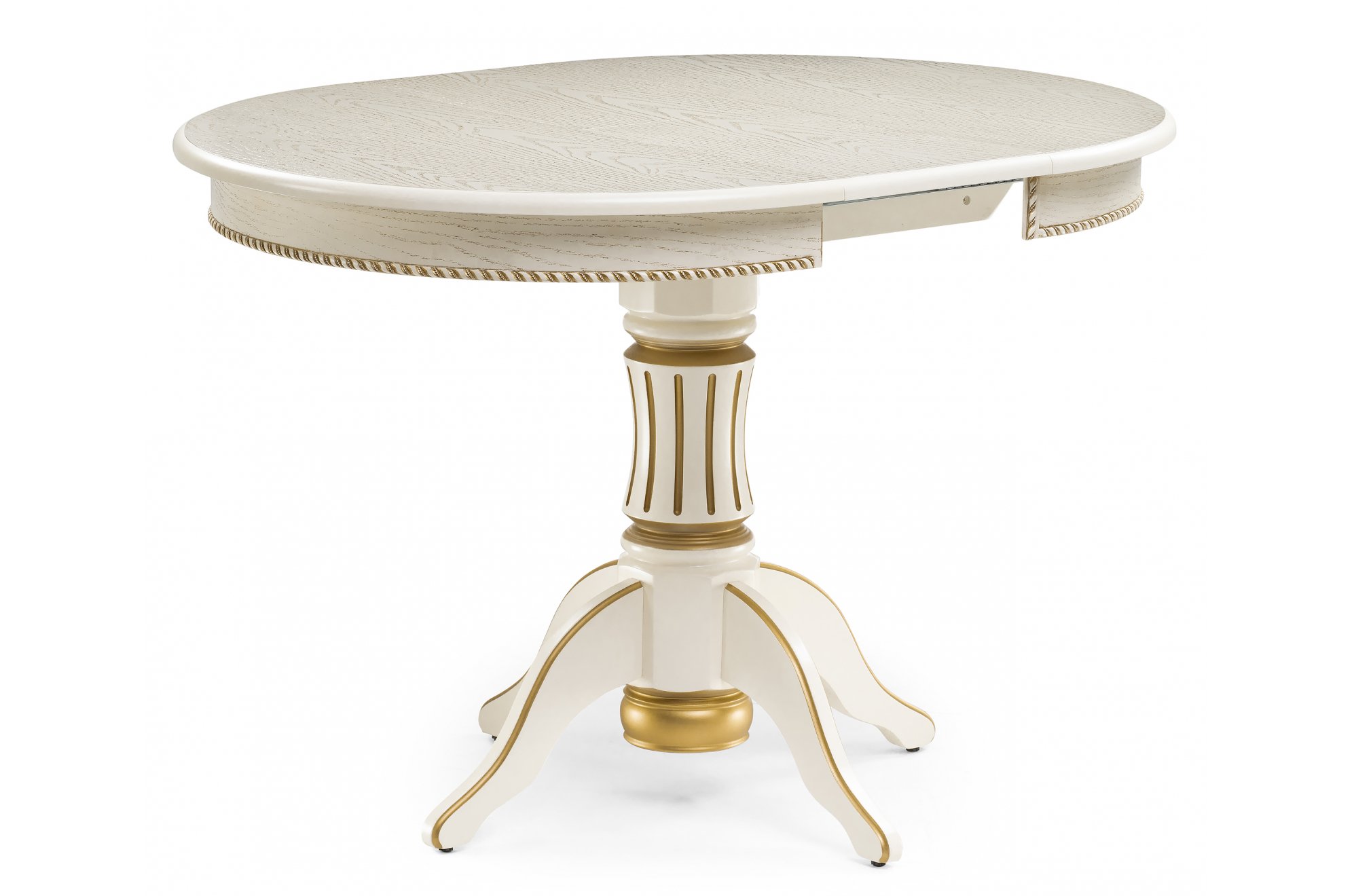 Деревянный стол Павия крем / золотая патина