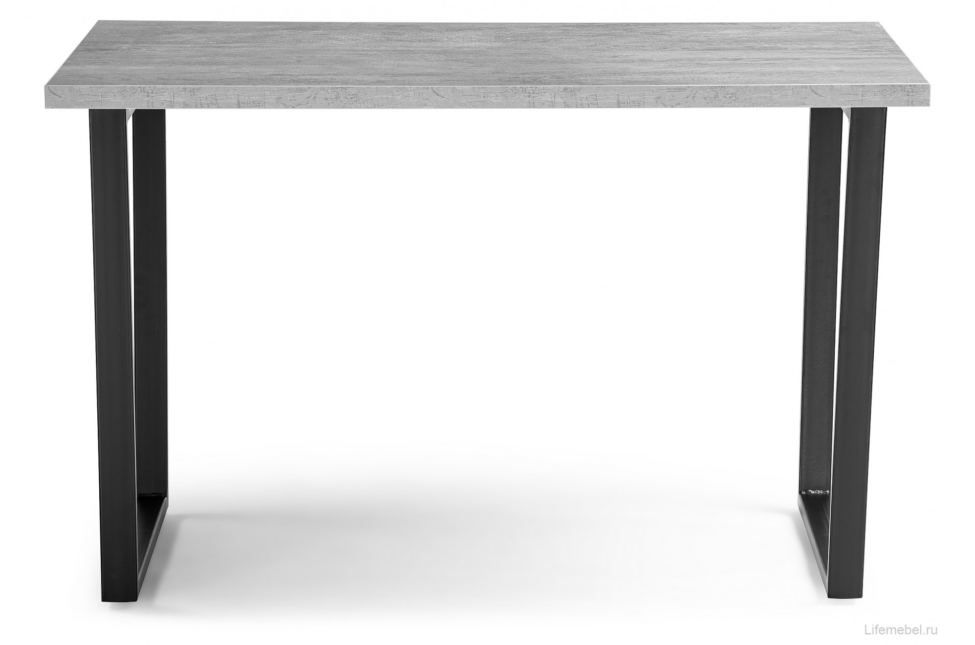 Стол Лота Лофт 140 25 мм черный матовый / бетон