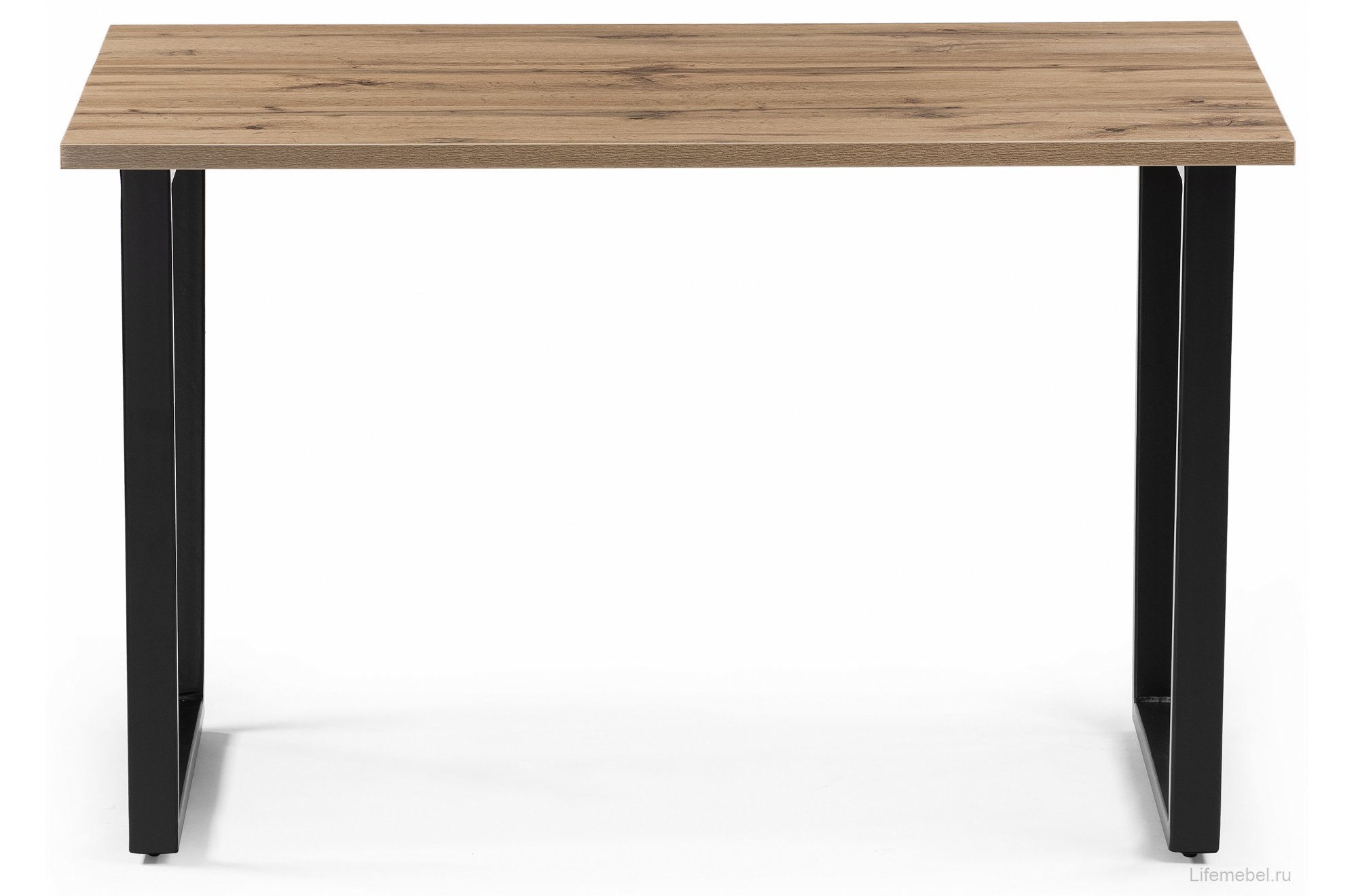 Стол Лота Лофт 140 25 мм черный матовый / дуб вотан