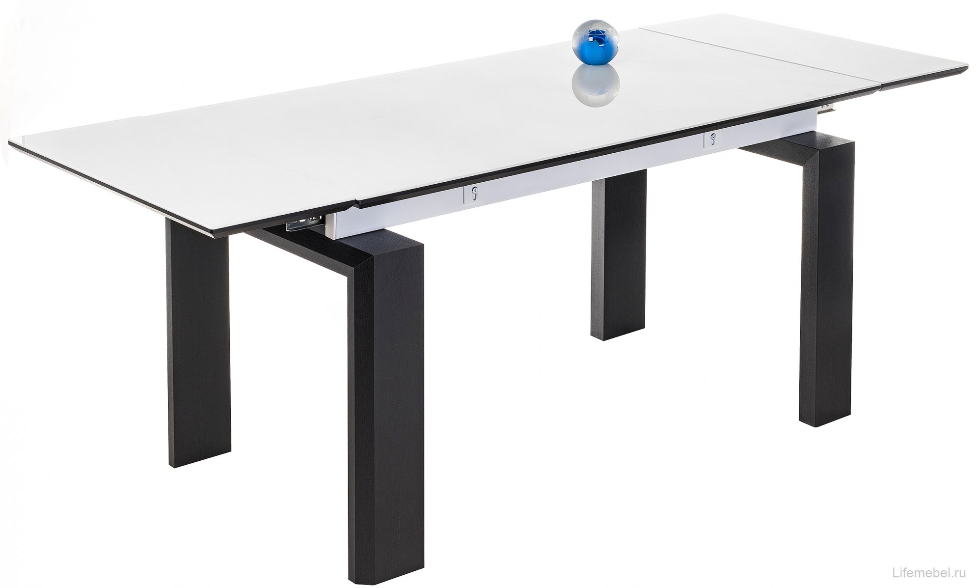 Стеклянный стол Давос белый / венге