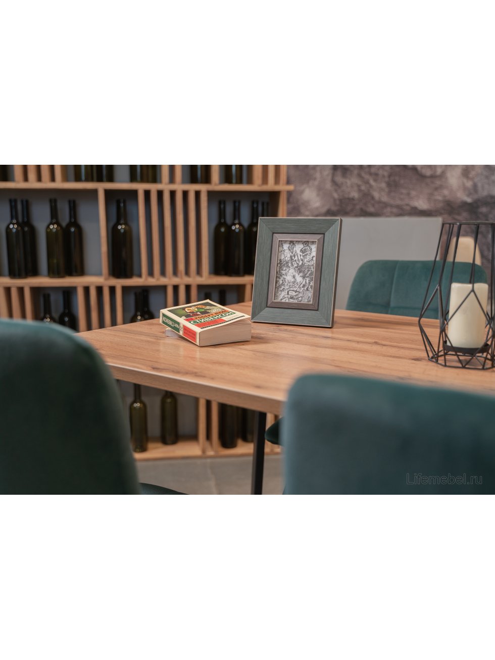 Стол Тринити Лофт 120 25 мм черный матовый / дуб делано темный