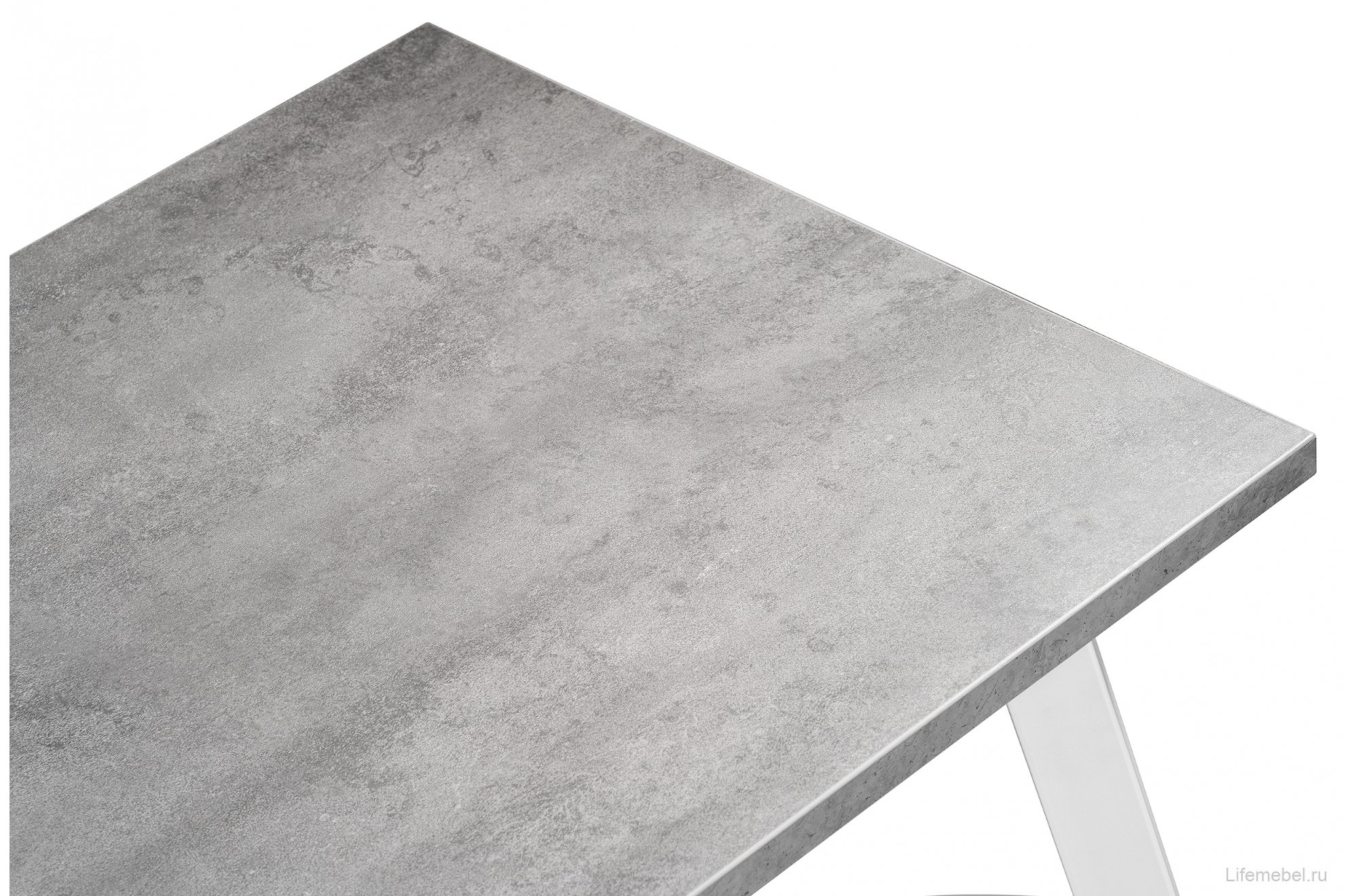Деревянный стол Тринити Лофт 140х80 бетон светлый / белый матовый