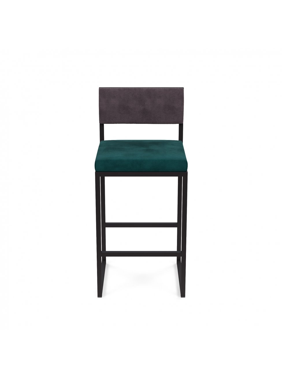 Барный стул Барнс-65 (400*400*650/900) velur azure/velur grey/черный