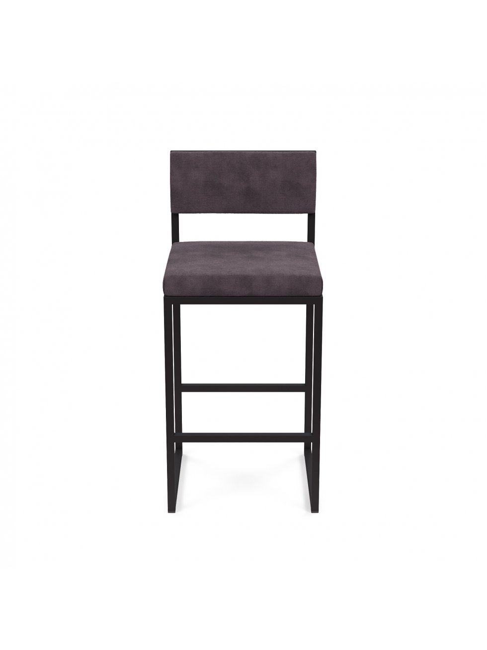 Барный стул Барнс-65 (400*400*650/900) velur grey/velur grey/черный