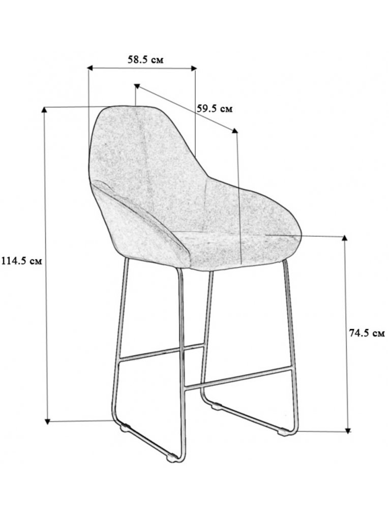 Барный стул Kent Diag blue / линк золото