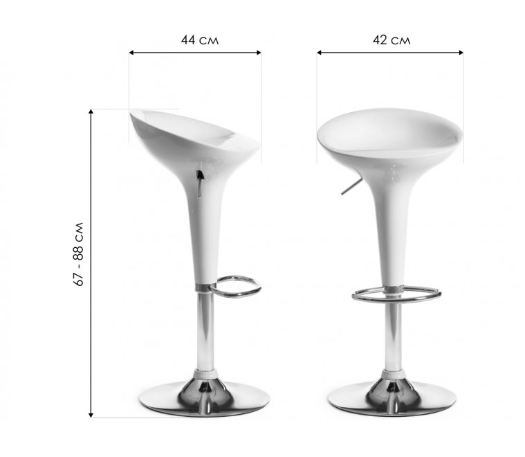 Барный стул Nail mod. KY801 белый / хром Барный стул Nail mod. KY801 белый / хром