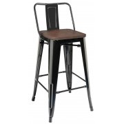 черный глянцевый / темное дерево