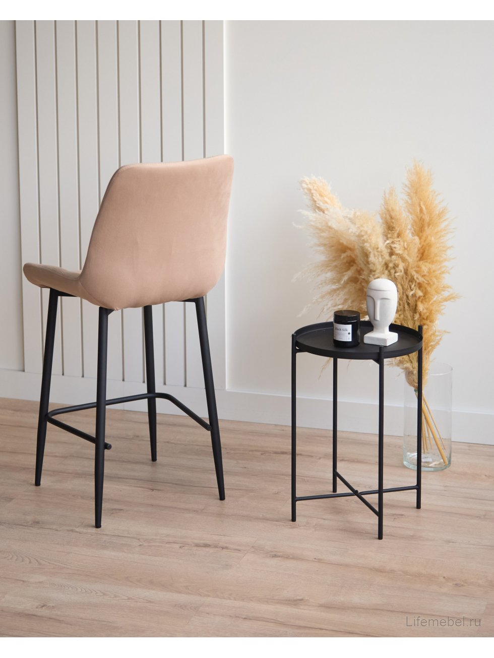 Полубарный стул Челси бежевый (zd 210) / черный